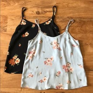 2 floral flowy tank tops